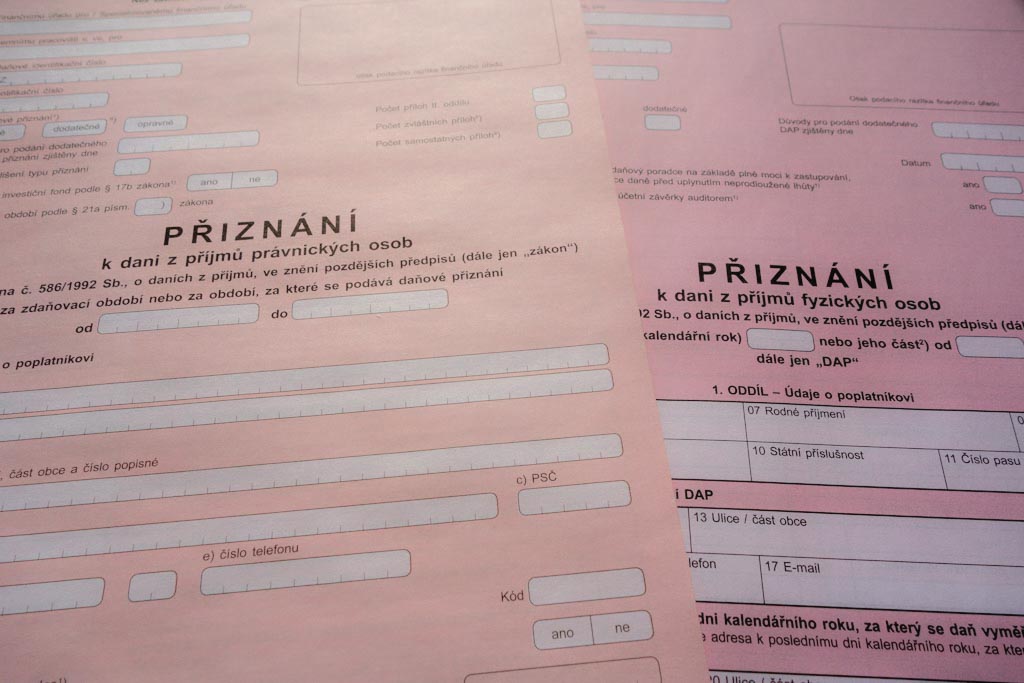 Бланки налоговых деклараций для физических и юридических лиц в Чехии